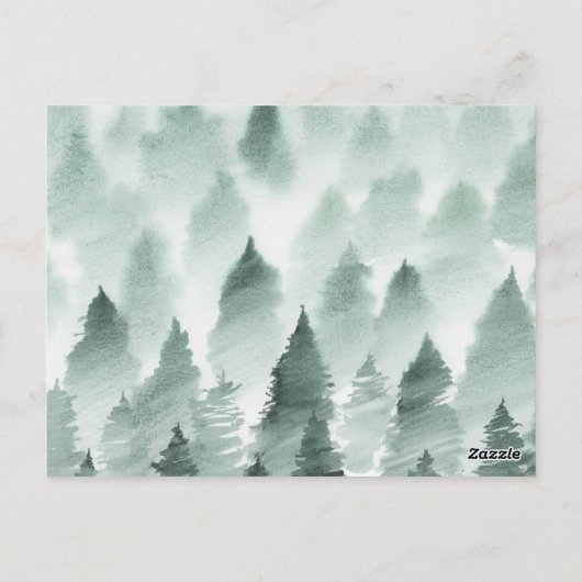 グリーンと金ゴールドマウンテンサンキューユー披露宴カード ポストカード (裏面)