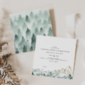 グリーンと金ゴールドマウンテンスクエア結婚式招待状 招待状