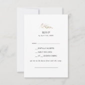 グリーンと金ゴールドマウンテンソングリクエストRSVPカード 出欠カード (正面)