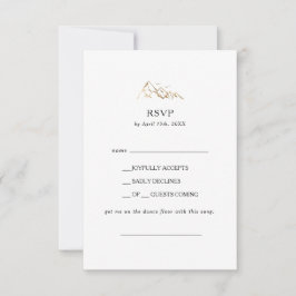 グリーンと金ゴールドマウンテンソングリクエストRSVPカード 出欠カード