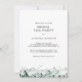 グリーンと金ゴールドマウンテンブライダル茶パーティーの招待 招待状 (正面)
