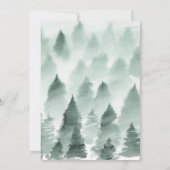 グリーンと金ゴールドマウンテンブライダル茶パーティーの招待 招待状 (裏面)