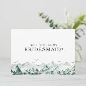 グリーンと金ゴールドマウンテンブライドメイド提案カード 招待状 (スタンド正面)