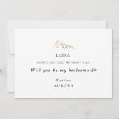 グリーンと金ゴールドマウンテンブライドメイド提案カード 招待状 (裏面)