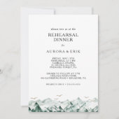 グリーンと金ゴールドマウンテンリハーサルディナー 招待状 (正面)