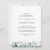 グリーンと金ゴールドマウンテンレット祝招待状 招待状 (正面)