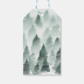 グリーンと金ゴールドマウン結婚テンのウェルカムギフトラベル ギフトタグ (裏面)