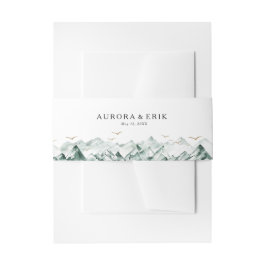 グリーンと金ゴールドマウン結婚テン 招待状ベリーバンド