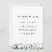 グリーンと金ゴールドマウン結婚トズブランチ招待状 招待状 (正面)