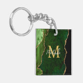 グリーンと金ゴールドマーブルゲート キーホルダー (正面左)