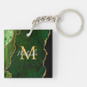 グリーンと金ゴールドマーブルゲート キーホルダー (裏面)