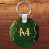 グリーンと金ゴールドマーブルゲート キーホルダー (裏面)
