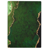 グリーンと金ゴールドマーブルゲート クリップボード (裏面)