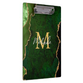 グリーンと金ゴールドマーブルゲート クリップボード (右)