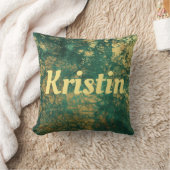 グリーンと金ゴールドマーブルモノグラム クッション (ブランケット)