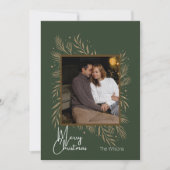 グリーンと金ゴールドミニマリストのクリスマスカード シーズンカード (正面)