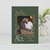 グリーンと金ゴールドミニマリストのクリスマスカード シーズンカード (スタンド正面)