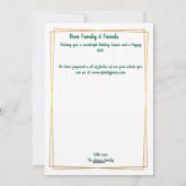 グリーンと金ゴールドミニマルシーズンのグリーティングクリスマス シーズンカード (裏面)