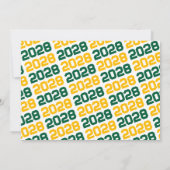 グリーンと金ゴールドモダンの卒業写真招待状 招待状 (裏面)