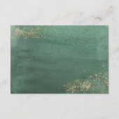 グリーンと金ゴールドモダンの水彩結婚式RSVP エンクロージャーカード (裏面)