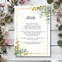 グリーンと金ゴールドユーカリの結婚水彩色