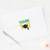 グリーンと金ゴールド卒業ありがとう スクエアシール (封筒)