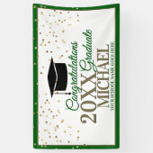 グリーンと金ゴールド卒業生 横断幕 (縦)