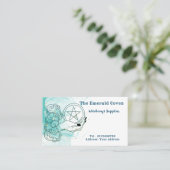 グリーンと金ゴールド星形五角形ウィッチクラフト名刺 名刺 (スタンド正面)