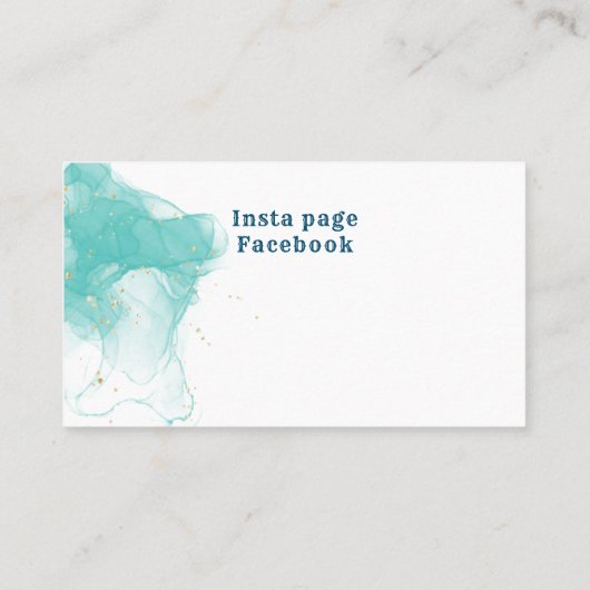 グリーンと金ゴールド星形五角形ウィッチクラフト名刺 名刺 (裏面)