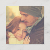 グリーンと金ゴールド結婚のギフト登録写真QR エンクロージャーカード (裏面)