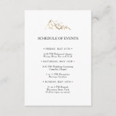 グリーンと金ゴールド結婚マウンテンのイベント日程 エンクロージャーカード (正面)