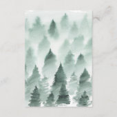 グリーンと金ゴールド結婚マウンテンのイベント日程 エンクロージャーカード (裏面)