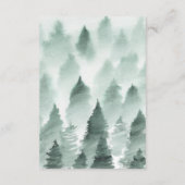 グリーンと金ゴールド結婚マウンテンのウィッシングウェルカード エンクロージャーカード (裏面)