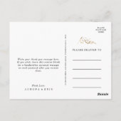 グリーンと金ゴールド結婚マウンテンの感謝はがき ポストカード (裏面)