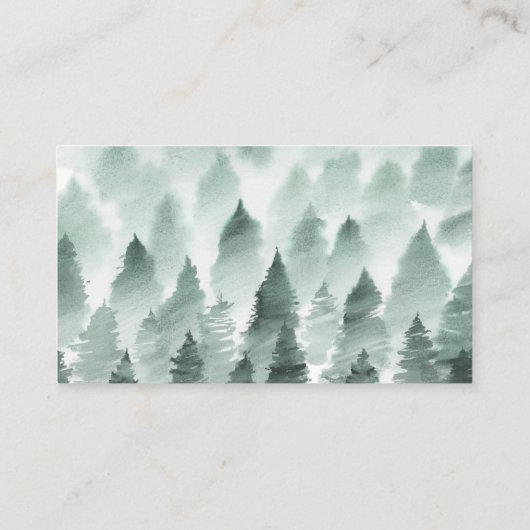 グリーンと金ゴールド結婚マウンテンのWebサイトエンクロージャ エンクロージャーカード (裏面)