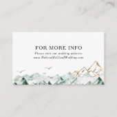 グリーンと金ゴールド結婚マウンテンのWebサイトエンクロージャ エンクロージャーカード (正面)