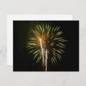 グリーンと金ゴールド花火ホリデーお祝い (正面/裏面)
