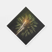 グリーンと金ゴールド花火ホリデーお祝い スタンダードランチョンナプキン (角)