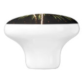 グリーンと金ゴールド花火ホリデーお祝い セラミックノブ (側面)