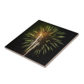 グリーンと金ゴールド花火ホリデーお祝い タイル (側面)