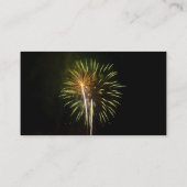 グリーンと金ゴールド花火ホリデーお祝い 名刺 (裏面)