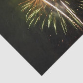 グリーンと金ゴールド花火ホリデーお祝い 薄葉紙 (詳細)