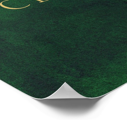 グリーンと金ゴールド誕生日ウェルカムポスター18x24 ポスター (角)