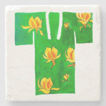 グリーンと金ゴールド長襦袢デザイン