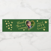 グリーンと金ゴールド2025年卒業 ペットボトルラベル (シングルラベル)