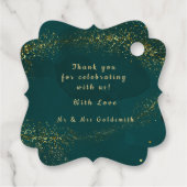 グリーンと金ゴールド、結婚クリスマス フェイバータグ (裏面)