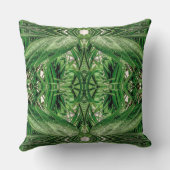 グリーンと雨滴のパターン クッション (裏面)