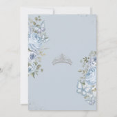 グリーンと青の花と蝶の16歳の誕生日パーティー 招待状 (裏面)