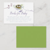 グリーンと鳥の巣の双子ベイビーシャワーブックのリクエスト エンクロージャーカード (正面/裏面)