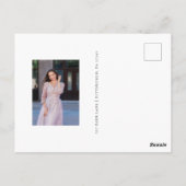 グリーンと2枚の写真のキンセアニエラ ブッシュピンク お礼メッセージカード ポストカード (裏面)